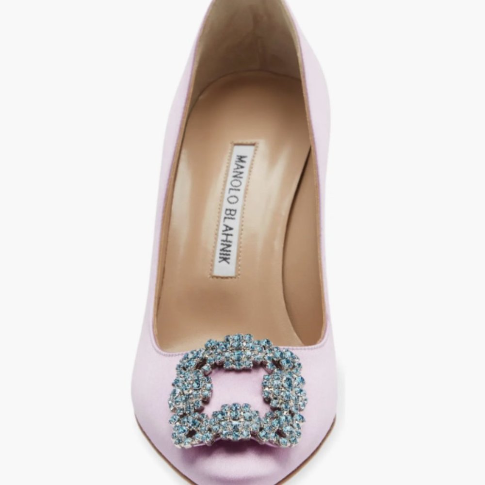 Manolo Blahnik Hangisi 70 purple, new - Picture 2 of 11